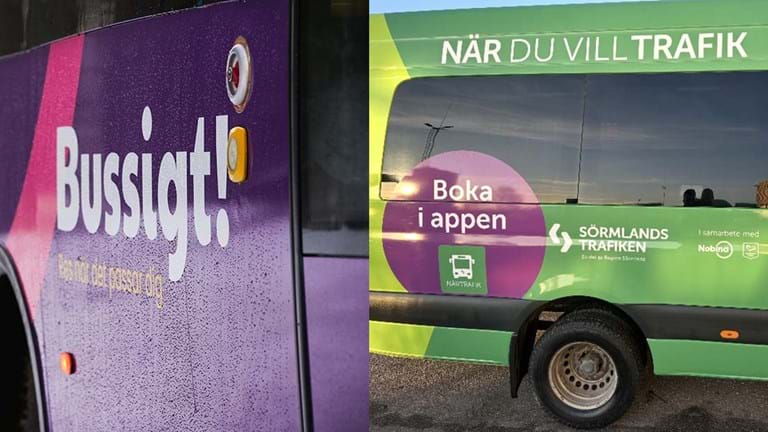 Bussigt och När du vill - collage med bussidor